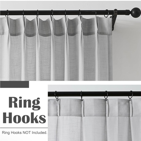 New WEST LAKE Silver Gray Pinch Pleated Sheer Curtain Panels, 40" Wx102 Lx2 - Picture 4 of 11